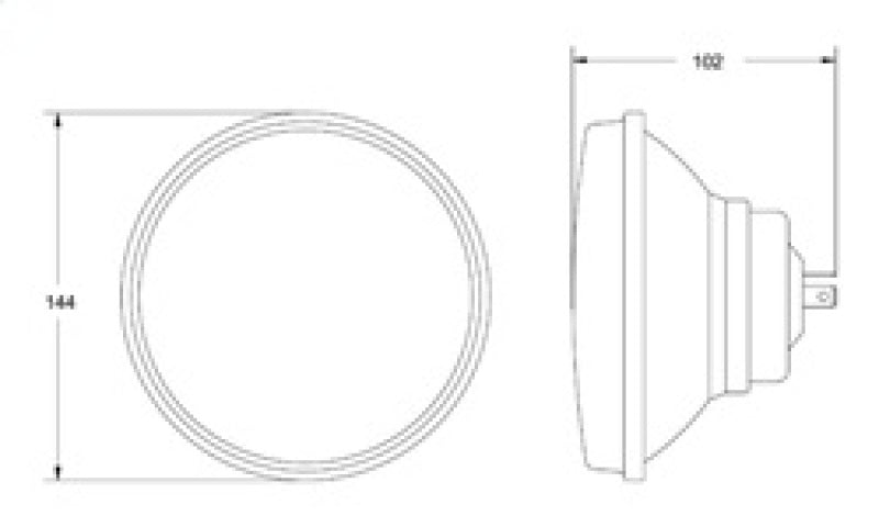 Hella Vision Plus 5-3/4in Round Conversion H4 Headlamp High/Low Beam - Single Lamp - DFW Speed Syndicate