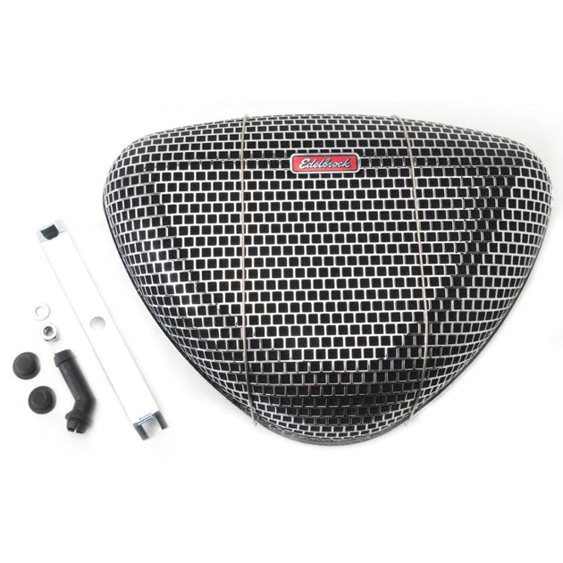 Edelbrock Air Cleaner Pro-Flo 1000 Series Triangular Steel Top 11 375In X 8 375In X 3In Chrome Edelbrock