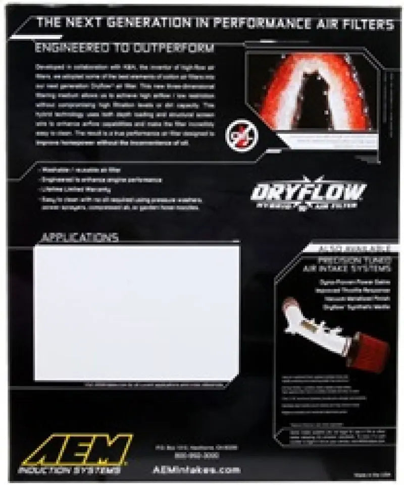 AEM 07-10 Toyota Tundra/Sequoia/Land Cruiser DryFlow Air Filter AEM Induction