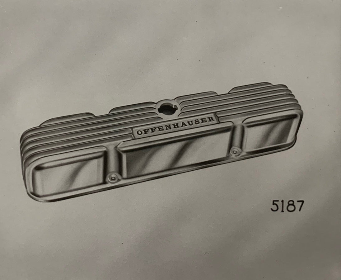 Valve Covers, Stock Height, Cast Aluminum, Polished, Finned with Offenhauser Logo, Chrysler, Pair. 361-383-413 1964 and earlier. DFW Speed Syndicate
