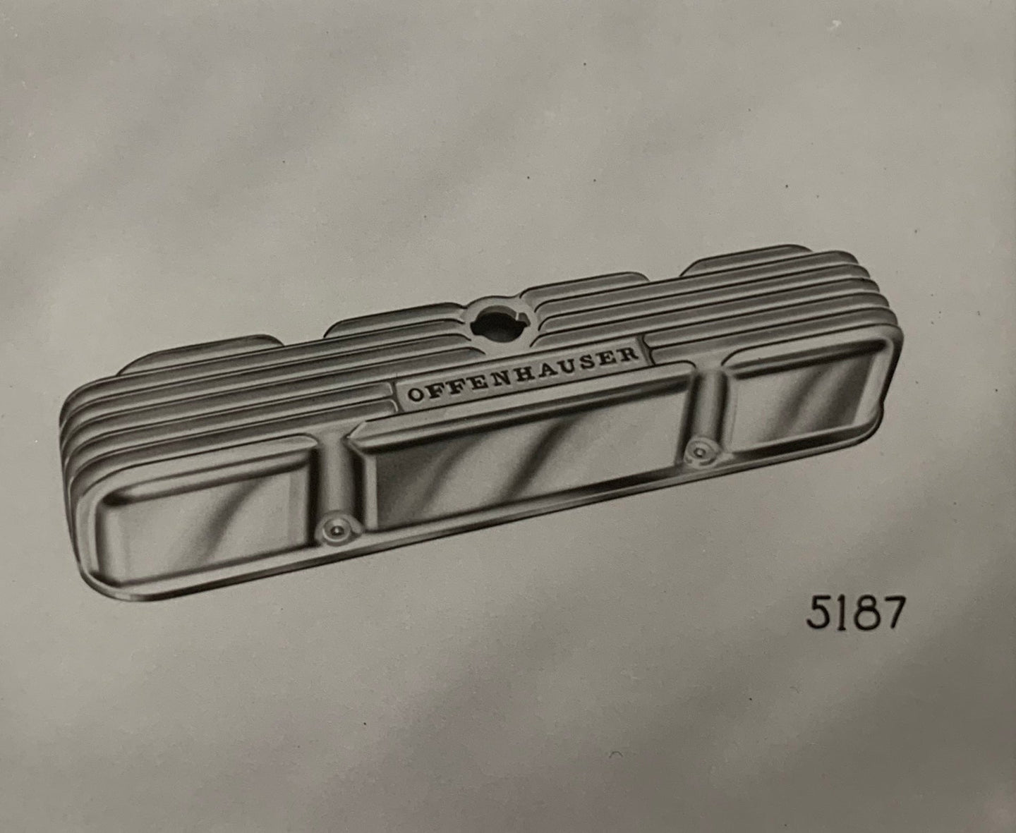 Valve Covers, Stock Height, Cast Aluminum, Polished, Finned with Offenhauser Logo, Chrysler, Pair. 361-383-413 1964 and earlier. DFW Speed Syndicate