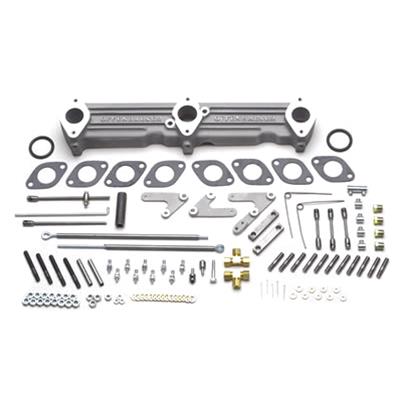 Offenhauser 5205 Ford Falcon, Comet, & Mustang Triple Manifold 170-200 cu. EngineFor use on 1961-69′ 170-200 cu. EnginesWith complete instillation kit… Progressive throttle system. Will fit either standard or automatic transmissions. DFW Speed Syndicate