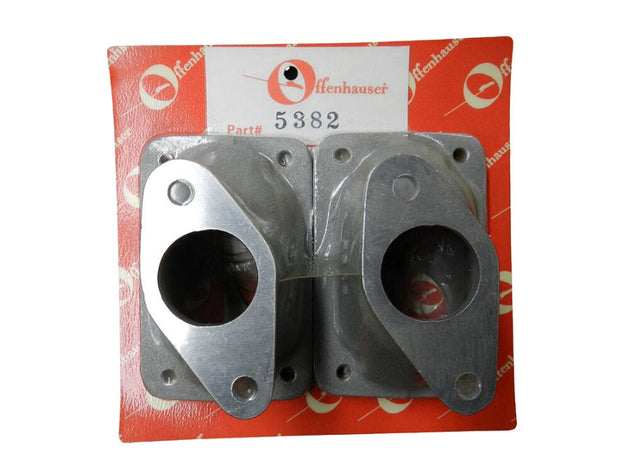 Big Carb Adapter – Chevy Corvair to 48Carb Adapter to allow installation of 4 bolt two throat carbs or larger Rochester 2GC type on present cylinder heads. BE SURE to specify type carbs to be used when ordering. Sold as a pair. DFW Speed Syndicate