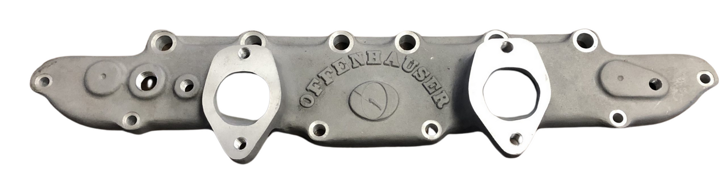 Offenhauser 5405 Rambler Dual manifold. For use with stock carburetors.Fits 1956-1964 Cast Iron 6.0 HV cylinder engine. DFW Speed Syndicate