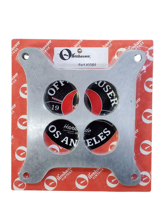 The Offenhauser 5584 Adapter Wedge 5 degree leveling block accepts quad adaption C carb on same size manifold base DFW Speed Syndicate
