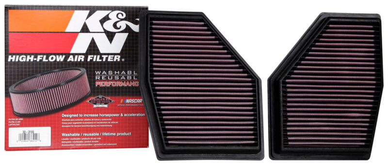 K&N 2020 BMW M550i 4.4L V8 Replacement Air Filter (2 Per Box) - DFW Speed Syndicate