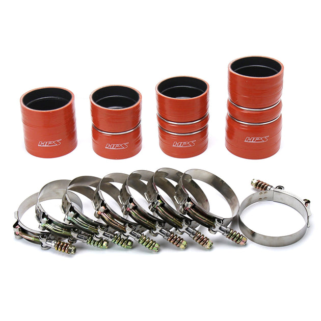 HPS High Temp Aramid Reinforced Silicone Intercooler Hose Boots Kit Ford 2008-2010 F550 Superduty 6.4L V8 Powerstroke Diesel Turbo FR SPORT