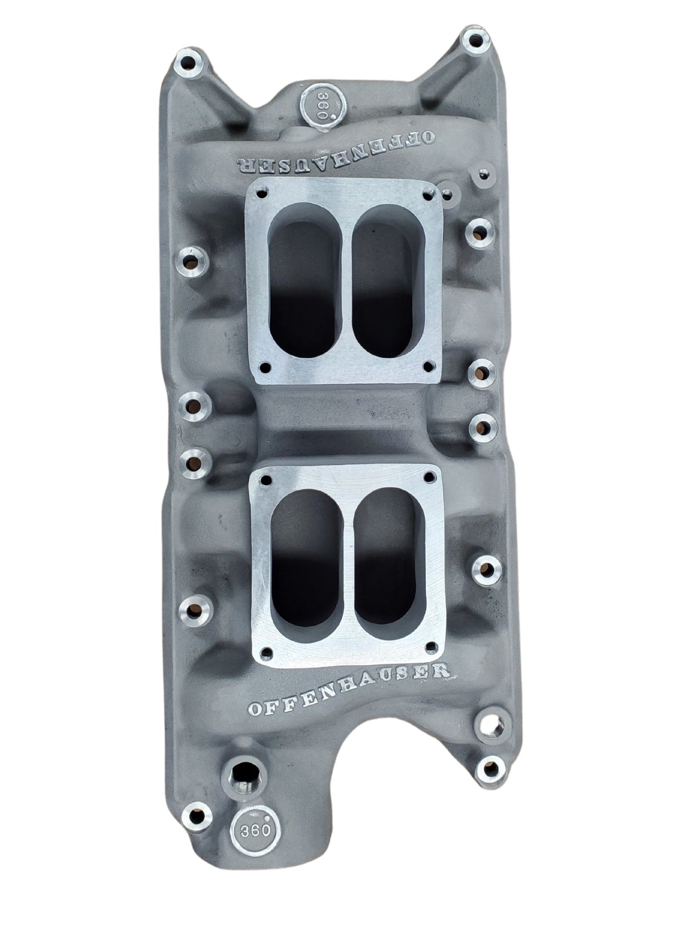 Offenhauser 5702 Ford 221-260-289-302 Dual Quad Hi-Rise ManifoldOffenhauser 360 Equa-Flow Manifold
Works with AFB carbs ONLY DFW Speed Syndicate