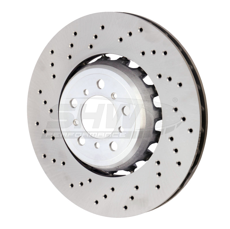 SHW 15-18 BMW M3 3.0L Left Front Cross-Drilled Lightweight Brake Rotor (34112284809) - DFW Speed Syndicate