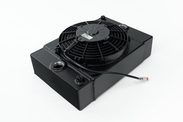 The KING Cooler - Ultimate Drag Race Radiator W/ SPAL Fan & Mounting Kit - Black - DFW Speed Syndicate