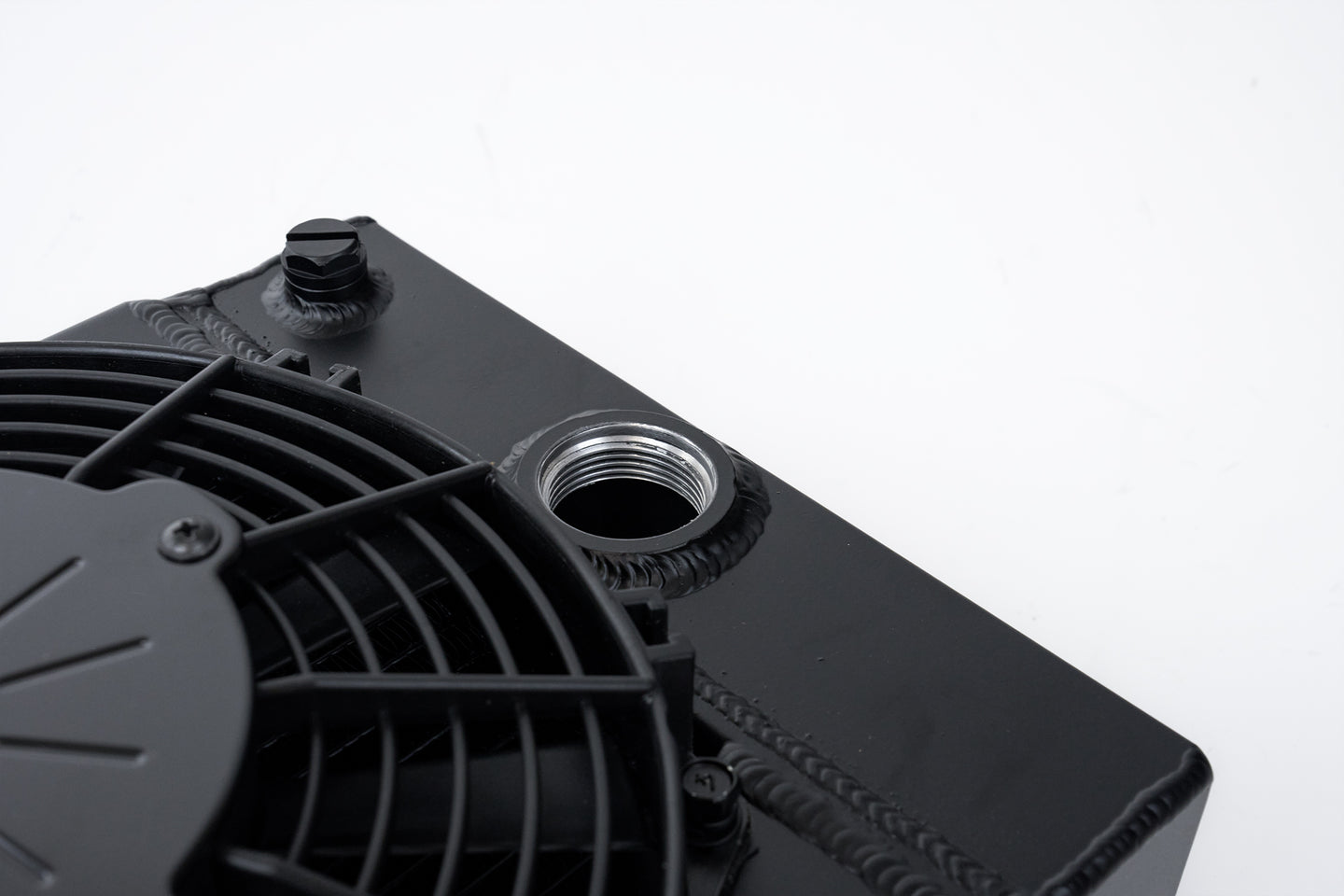 The KING Cooler - Ultimate Drag Race Radiator W/ SPAL Fan & Mounting Kit - Black - DFW Speed Syndicate