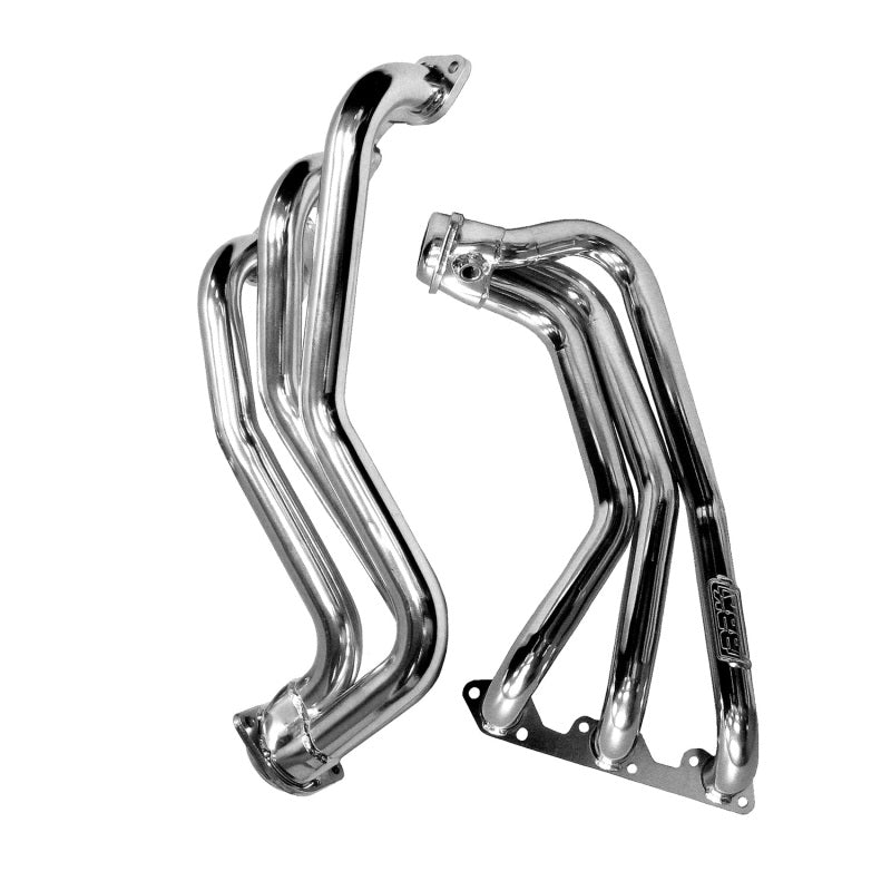 BBK 07-11 Jeep 3.8 V6 Long Tube Exhaust Headers And Y Pipe And Converters - 1-5/8 Silver Ceramic BBK