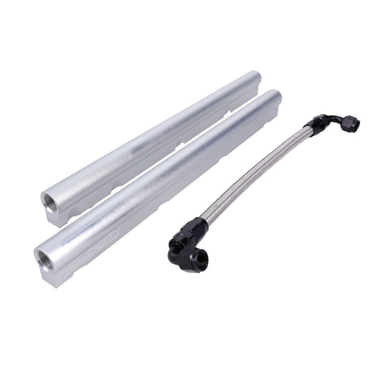 Fuel Rails; TSP Velocity Billet With Mid Pipe; OEM Style LS; Clear Anodized Top Street Performance