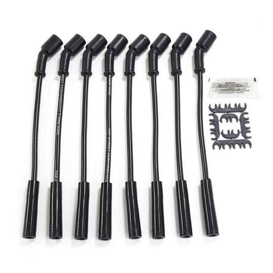 TSP GM LS Truck Ignition Wires; 8.5mm Black; Straight Plug Boots Top Street Performance