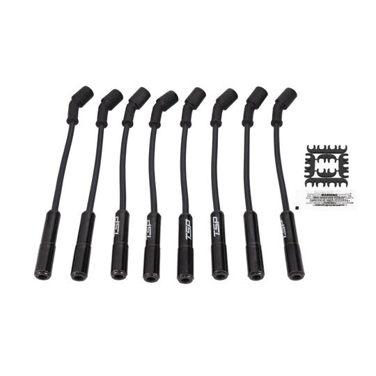 GM LS Truck Ignition Wires; 8.5mm Black; Straight Black Ceramic Plug Boots Top Street Performance