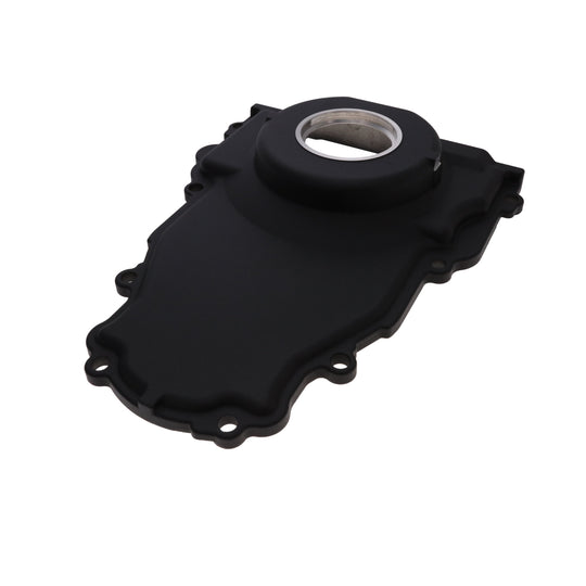 TSP GM LS 1-Piece Black Aluminum Timing Cover With Crank Seal And Gasket Top Street Performance