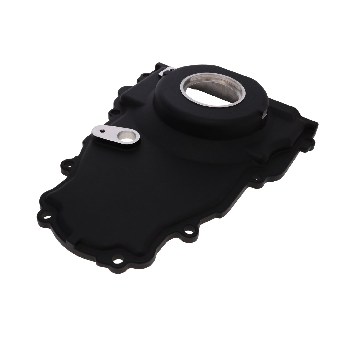 TSP GM LS 1-Piece Black Aluminum Timing Cover With Cam Position Sensor Provision Top Street Performance