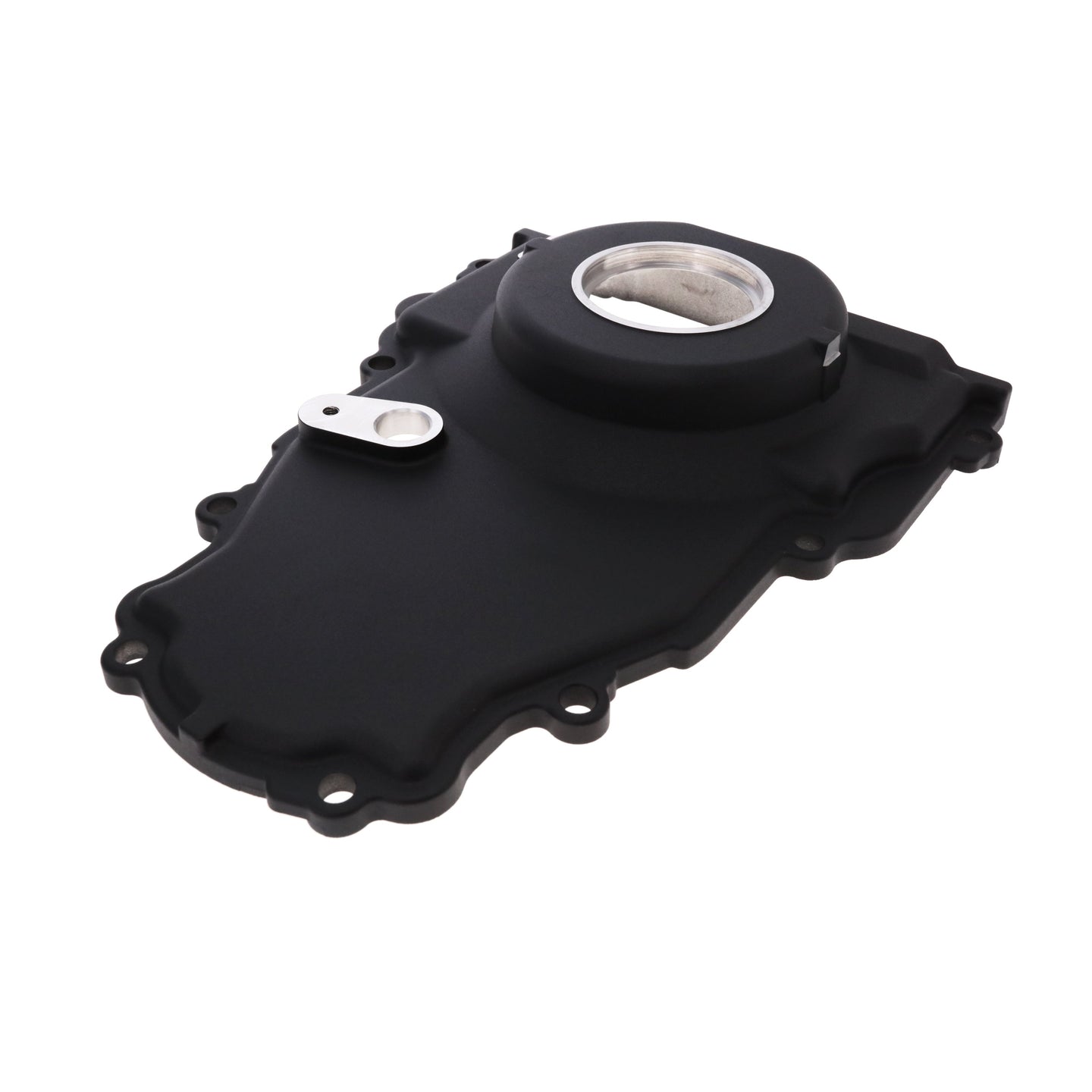 TSP GM LS 1-Piece Black Aluminum Timing Cover With Cam Position Sensor Provision Harness Crank Seal And Gasket Top Street Performance