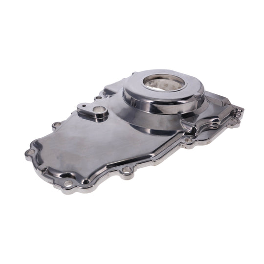 TSP GM LS 1-Piece Polished Aluminum Timing Cover With Cam Position Sensor Provision Harness Crank Seal And Gasket Top Street Performance