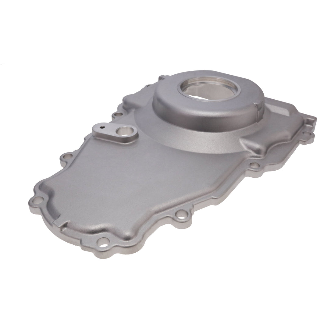 TSP GM LS 1-Piece Satin Aluminum Timing Cover With Cam Position Sensor Provision Harness Crank Seal And Gasket Top Street Performance