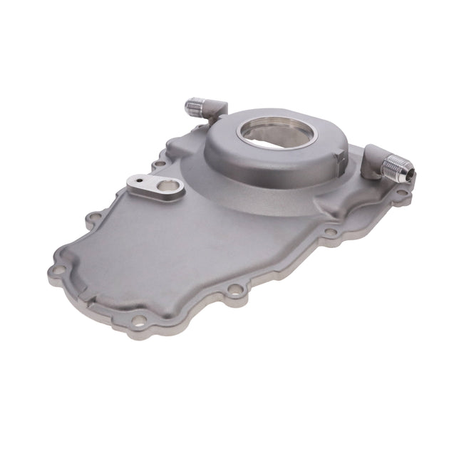 TSP GM LS 1-Piece Satin Aluminum Timing Cover With Turbo Oil Drain Return And Cam Position Sensor Provision Top Street Performance