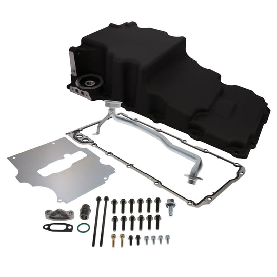 TSP Oil Pan; Cast Aluminum Low-profile Retro-fit 5.5-Quart; LS; Black Top Street Performance