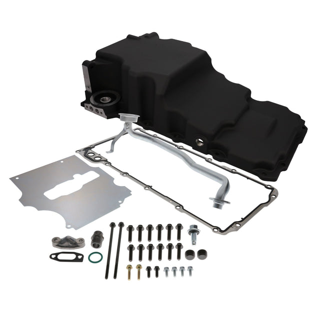 TSP Oil Pan; Cast Aluminum Low-profile Retro-fit 5.7-Quart; LS; Black Top Street Performance