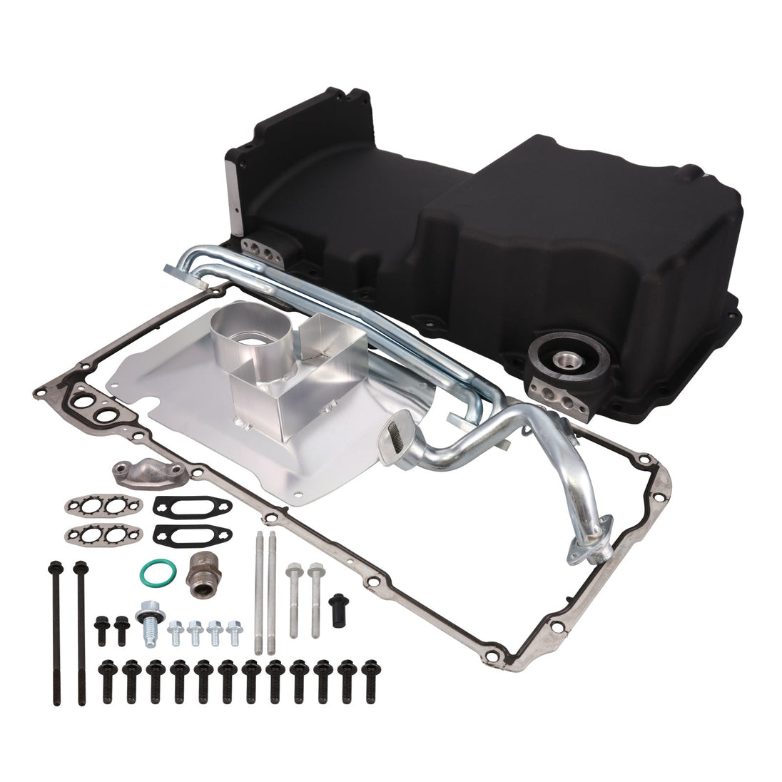 Oil Pan;  Aluminum Low-profile Rear-sump 6.0-Quart; LS; Black Top Street Performance