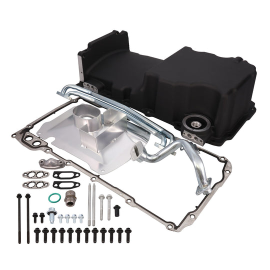 Oil Pan;  Aluminum Low-profile Rear-sump 6.0-Quart; LS; Black Top Street Performance