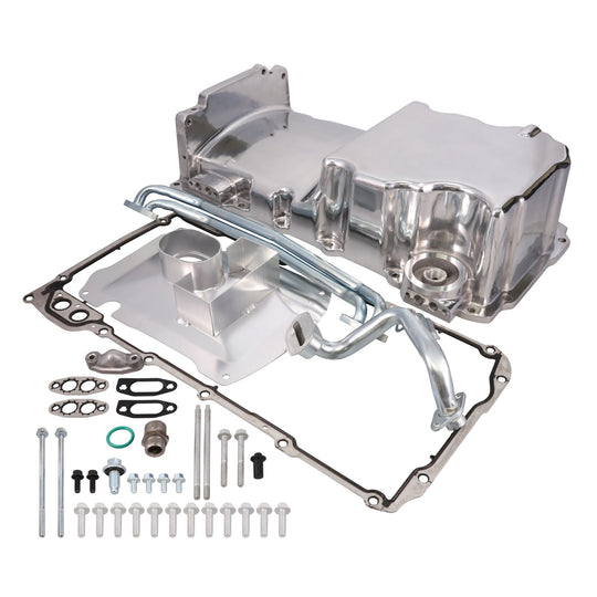 Oil Pan;  Aluminum Low-profile Rear-sump 6.0-Quart; LS; Polished Top Street Performance