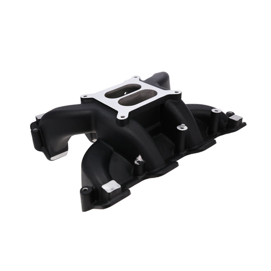 TSP GM LS Cathedral Port Carbureted Dual Plane Black Aluminum Intake Manifold Top Street Performance