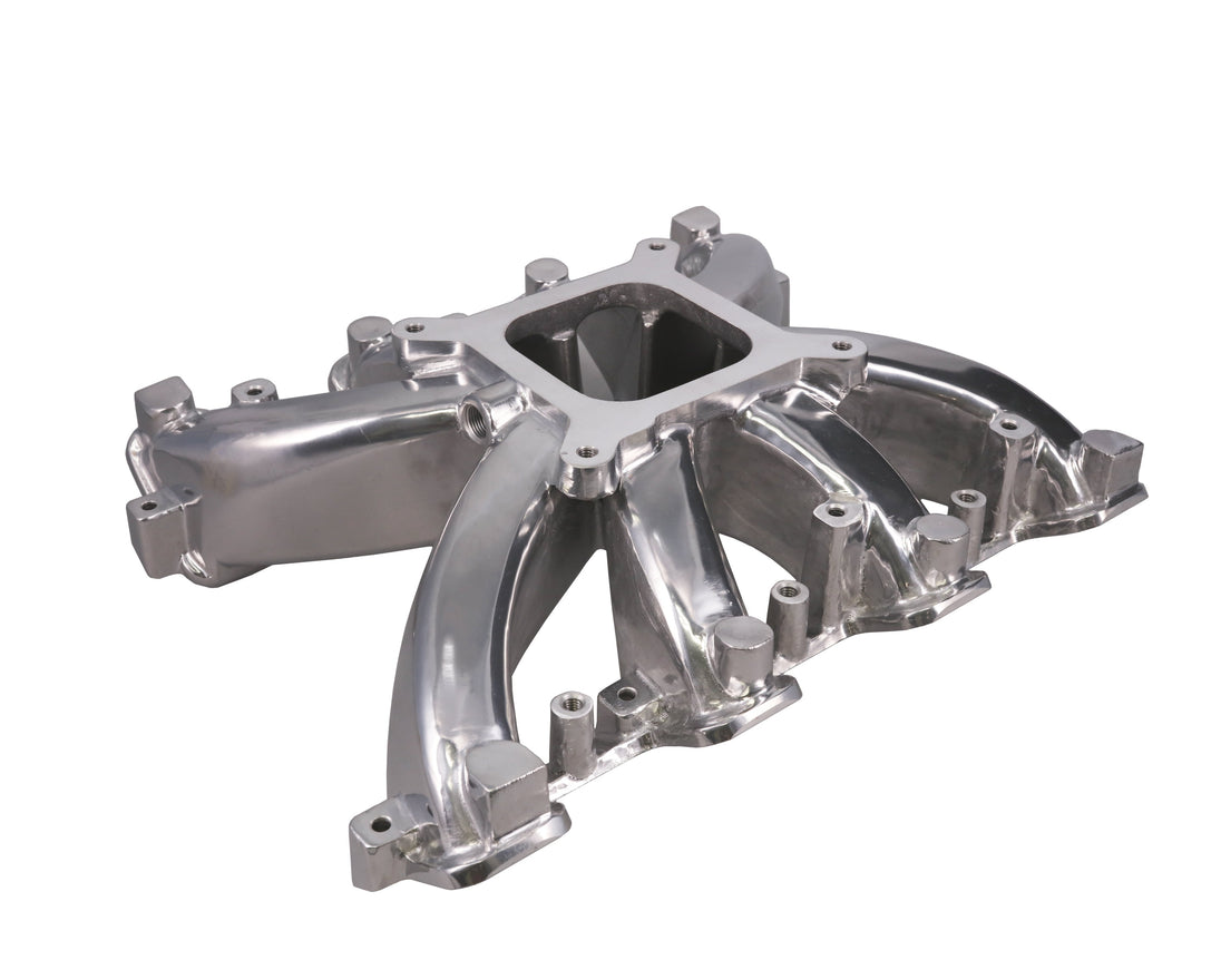 TSP GM LS Rectangle Port Carbureted Single Plane Polished Aluminum Intake Manifold Top Street Performance