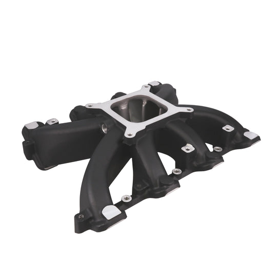 TSP GM LS Cathedral Port Carbureted Single Plane Black Aluminum Intake Manifold Top Street Performance