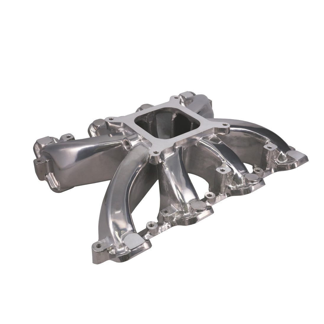 TSP GM LS Cathedral Port Carbureted Single Plane Polished Aluminum Intake Manifold Top Street Performance