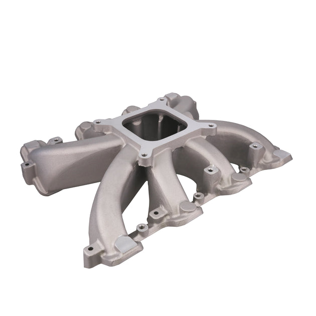 TSP GM LS Cathedral Port Carbureted Single Plane Satin Aluminum Intake Manifold Top Street Performance
