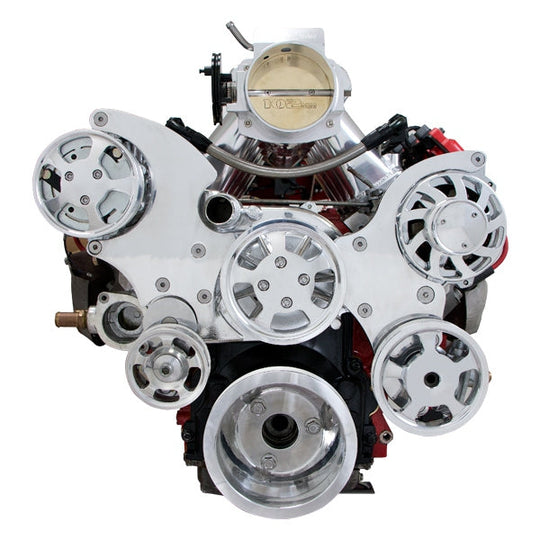 TSP Serpentine Front Drive System; LS1/LS2; Polished With Chrome Top Street Performance