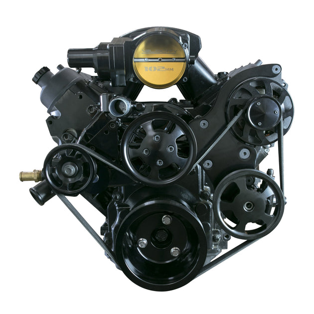 Serpentine Front Drive Sys.; LS1/LS2; Polished Chrome; Integral PS Res.; No AC Top Street Performance