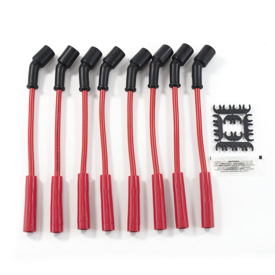 TSP GM LS1/LS6 Ignition Wires; 8.5mm Red; Straight Plug Boots Top Street Performance