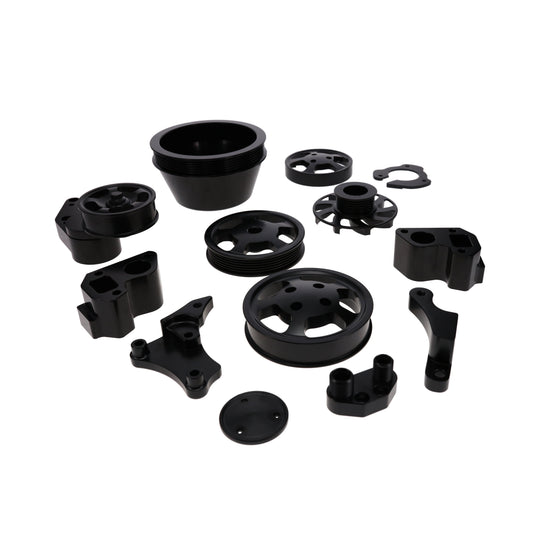 TSP GM LT Black Serpentine Front Drive System Brackets Pulleys And Belt Tensioner Top Street Performance