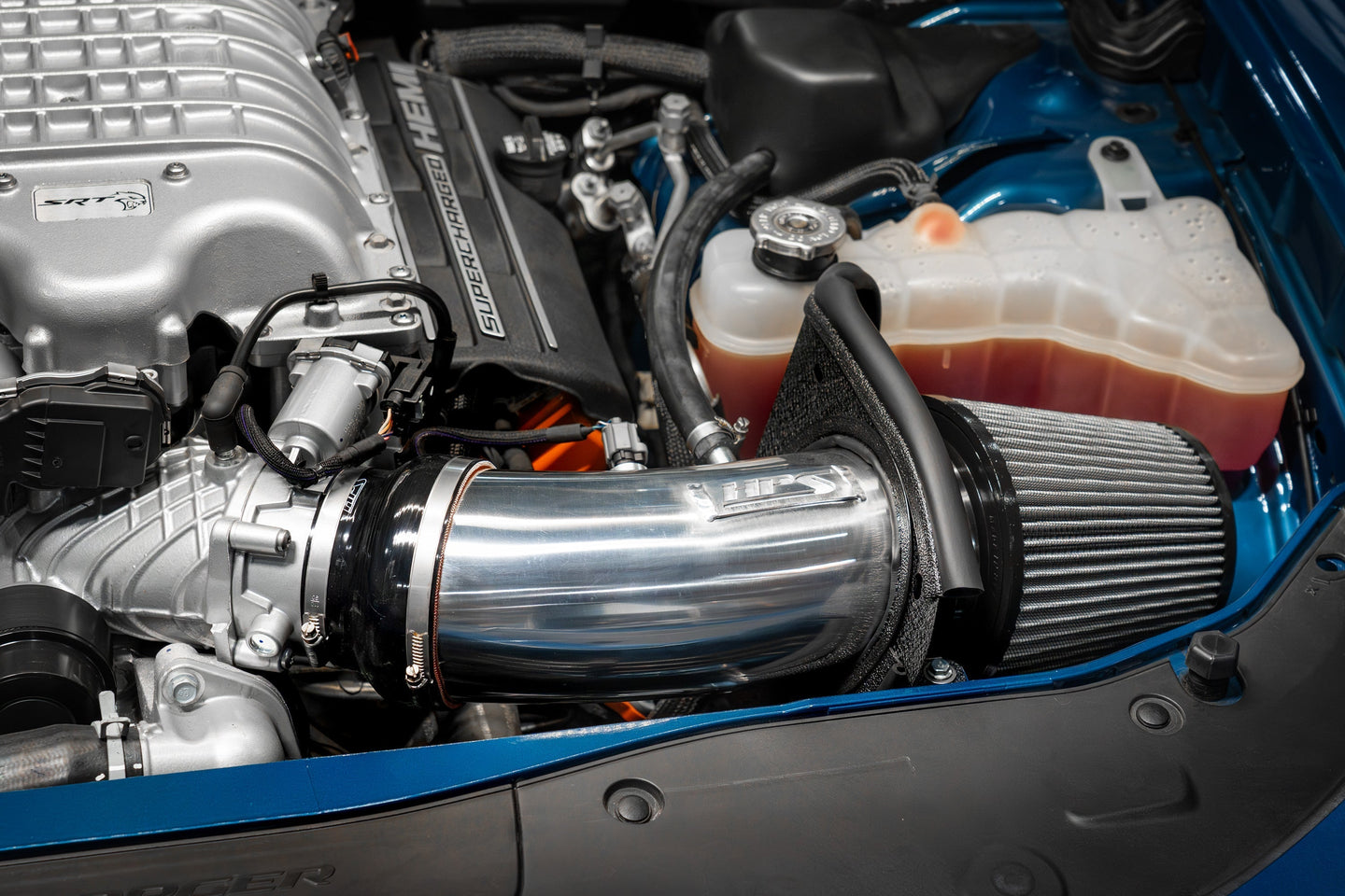 HPS Air Intake with Heat Shield, Dodge 2019-2023 Charger Hellcat 6.2L V8 Supercharged, 827-681 FR SPORT