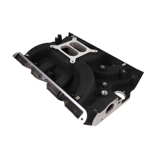 Intake Manifold; Ford Big Block FE Carb. Aluminum Dual Plane; Black Top Street Performance
