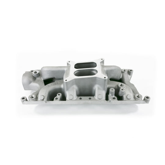 TSP Intake Manifold; Ford Small Block Carb. Aluminum Dual Plane Air Gap; Satin Top Street Performance