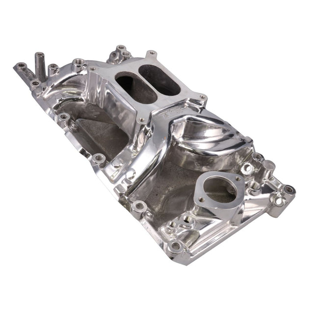 Intake; Chrysler Small Block Carb. Aluminum Dual Plane Air Gap; Polished Top Street Performance