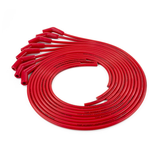 TSP Universal Ignition Wires; 8.5mm Red; 135? Plug Boots Top Street Performance