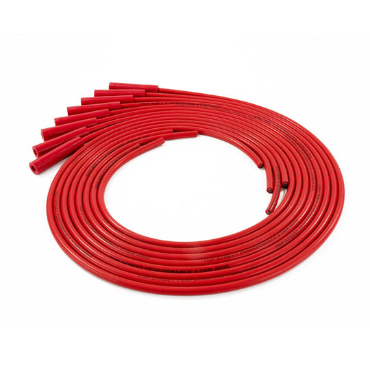 TSP Universal Ignition Wires; 8.5mm Red; Straight Plug Boots Top Street Performance