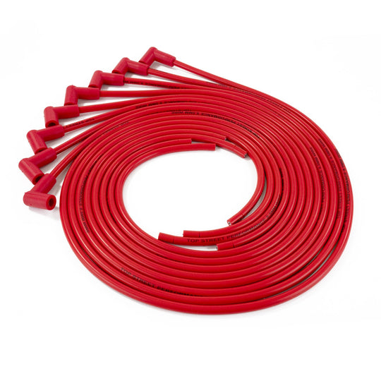TSP Universal Ignition Wires; 8.5mm Red; 90? Plug Boots Top Street Performance