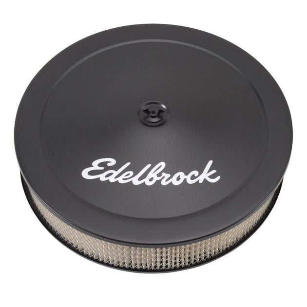 Edelbrock Air Cleaner Pro-Flo Series Round Steel Top Paper Element 14In Dia X 3 75In Dropped Base Edelbrock