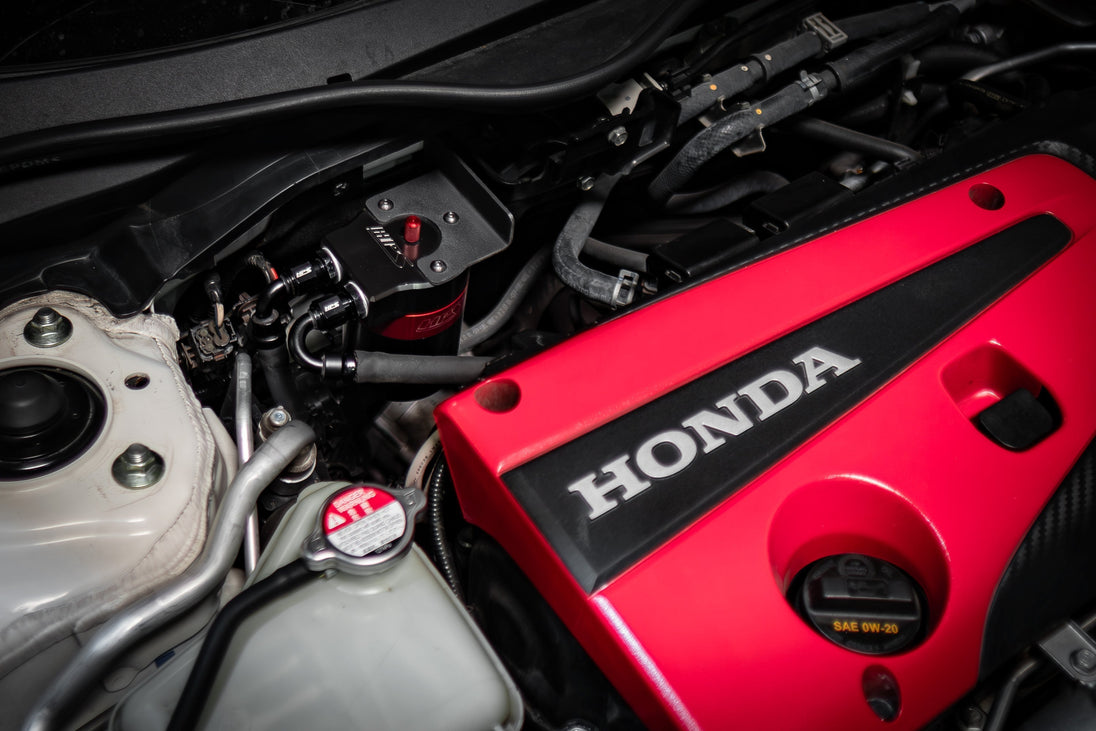 HPS Aluminum Oil Catch Can Kit Honda 2017-2021 Civic Type R 2.0L Turbo, 860-002 FR SPORT