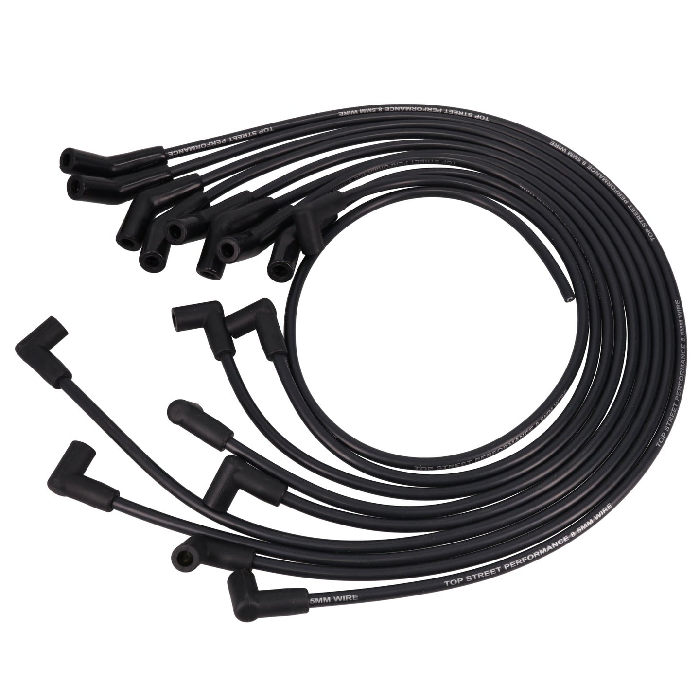 Chevy Big Block Wires; 8.5mm Black; 135 Deg. Plug Boots Top Street Performance
