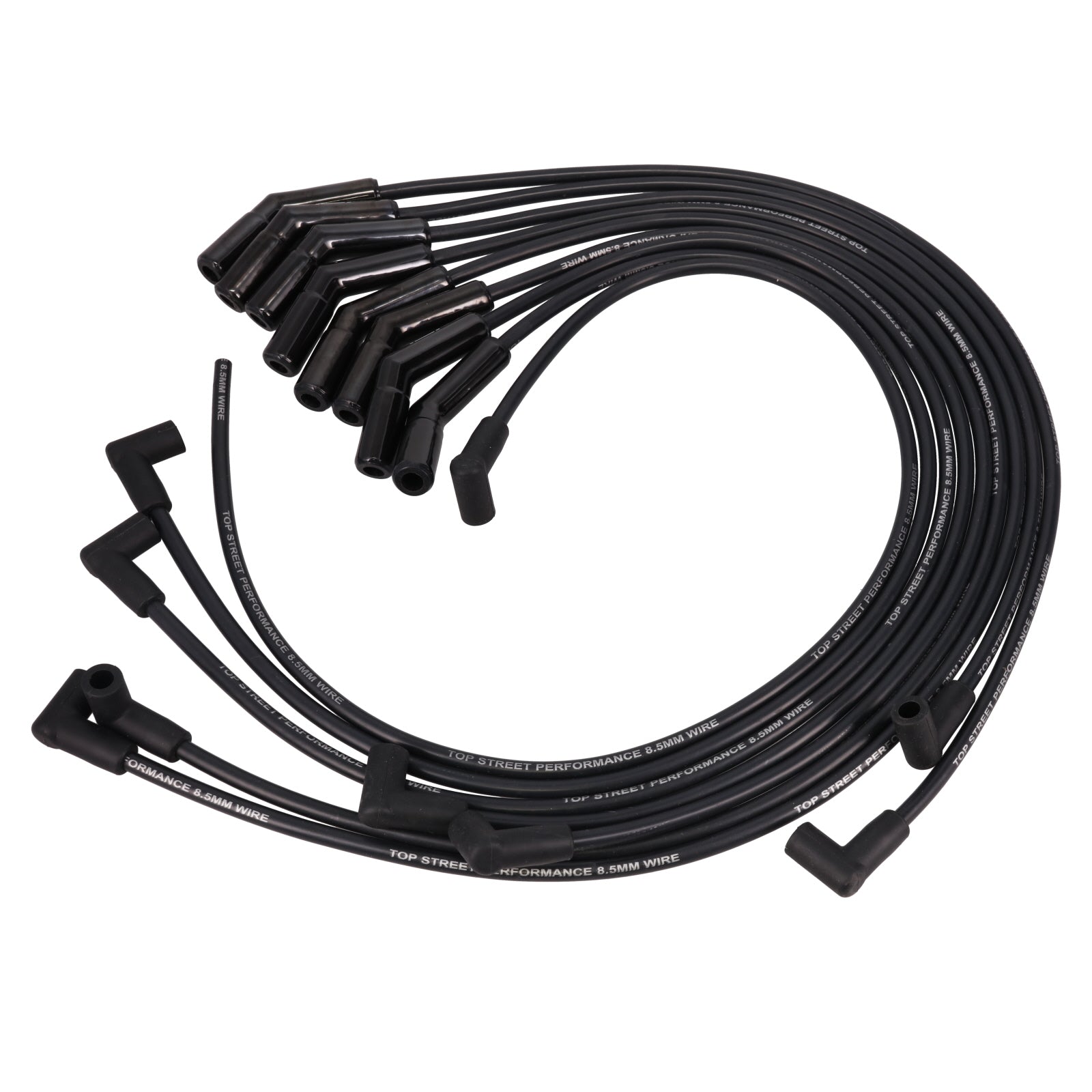 Chevy Big Block Wires; 8.5mm Black; 135 Deg. Black Ceramic Plug Boots Top Street Performance